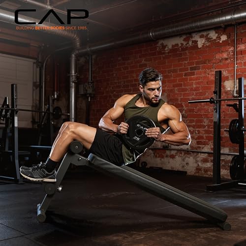 Image of CAP Barbell Sit Up Bench - Adjustable Decline Ab Bench for Home Gym - Multi-Purpose Slant Board for Core Strength, Sit-Ups, and Full-Body Workouts