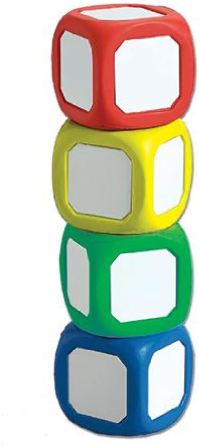 Learning Advantage Inc Write-on Wipe-Off Dice Set, Assorted Colors, Set of 4