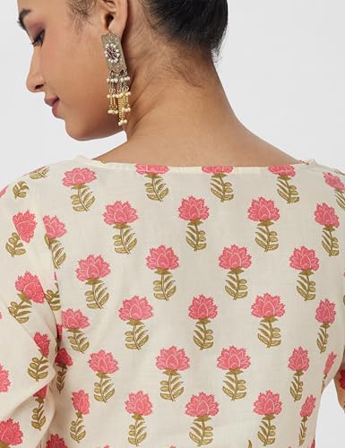 Image of BIBA Floral Women Cotton Straight Printed Kurta