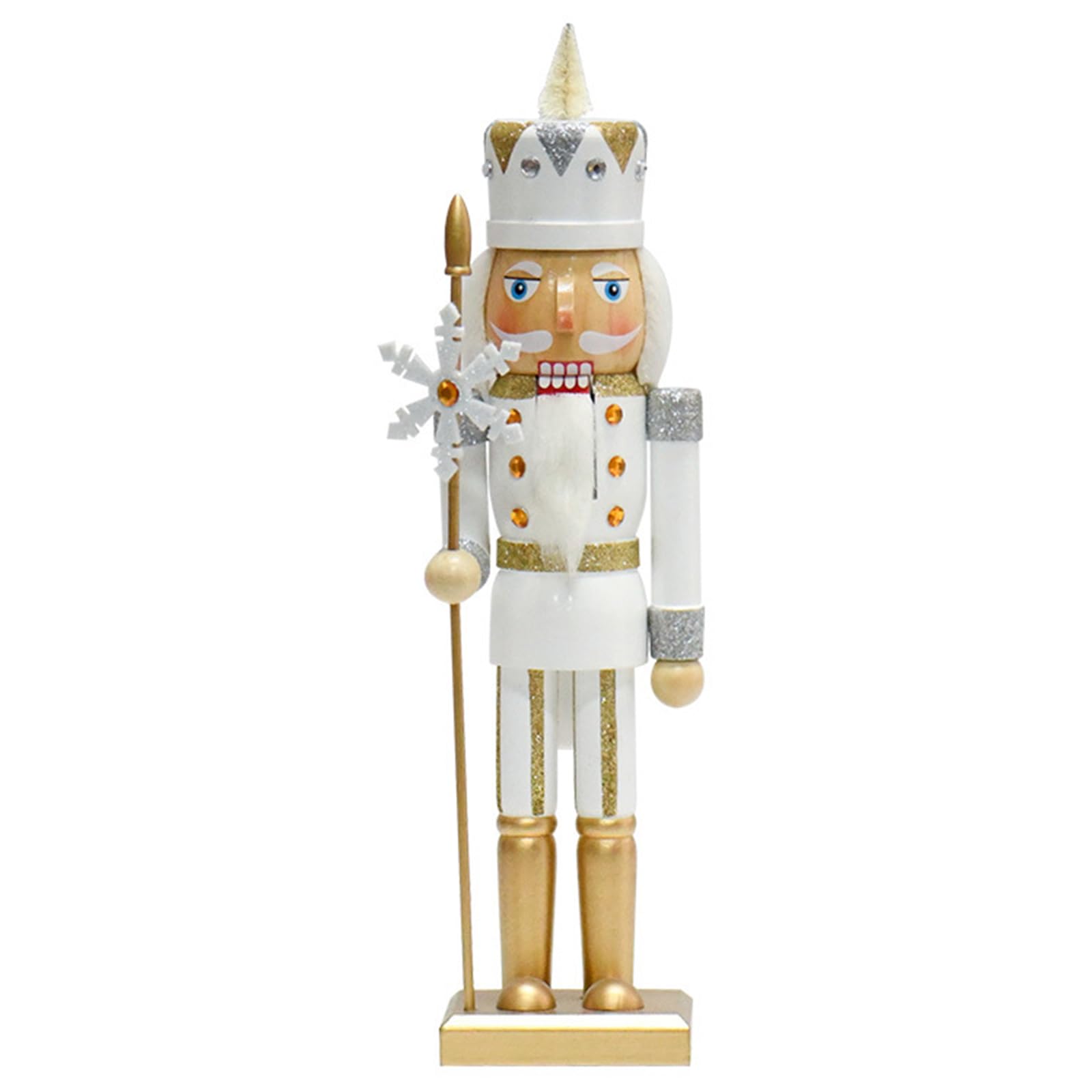 Kalttoy Multicolor Snowflake Nutcrackers Statue Delicate Gold Snowflake Nutcrackers Ornament Christmas Decorative Table Statue Holiday Decoration