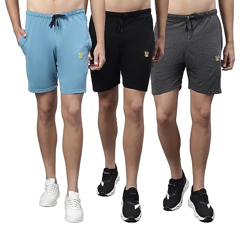 Image of Mack Jonney Regular fit Cotton Shorts for Men (Pack of 3)-D11 BLK ANT RST 03-P