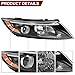 YOOCOO Headlight Assembly Compatible with 2014 2015 Kia Optima Halogen Headlights Assembly w/Bulbs Replacement Headlamp 921014C500 with Connector Adapter (Left Driver Side)