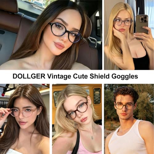 Image of Dollger Retro Oval Men's Women's Prescription Glasses Olive Tortoiseshell | TR90 + Acetate Fiber Frame, Anti Blue Light