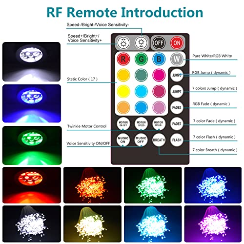 Image of Twinkle 16W Bluetooth APP Control Fiber Optic Lights RGBW Music Sync Star Ceiling Light Kit for Car Home Indoor Interior Decoration Starlight Headliner 550 Pieces 0.03in 13.1ft