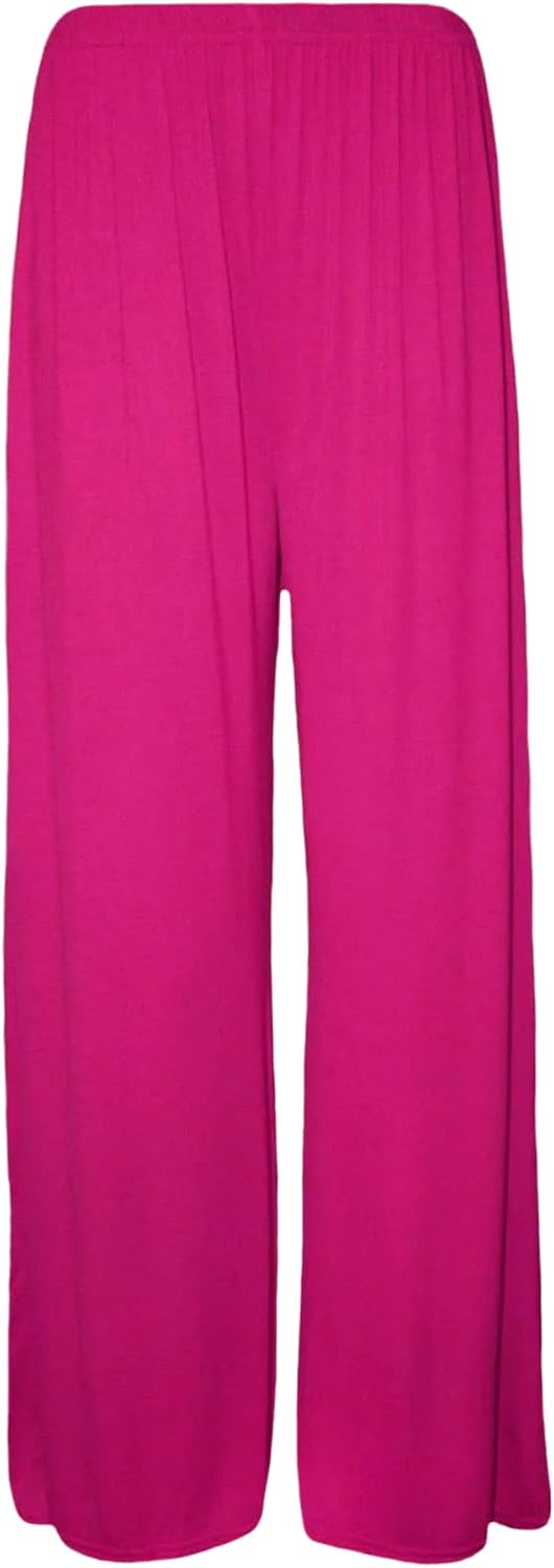 Pantaloni Larghi Da Donna - oda Donna Plus Size Blu Retrò Tinta Unita