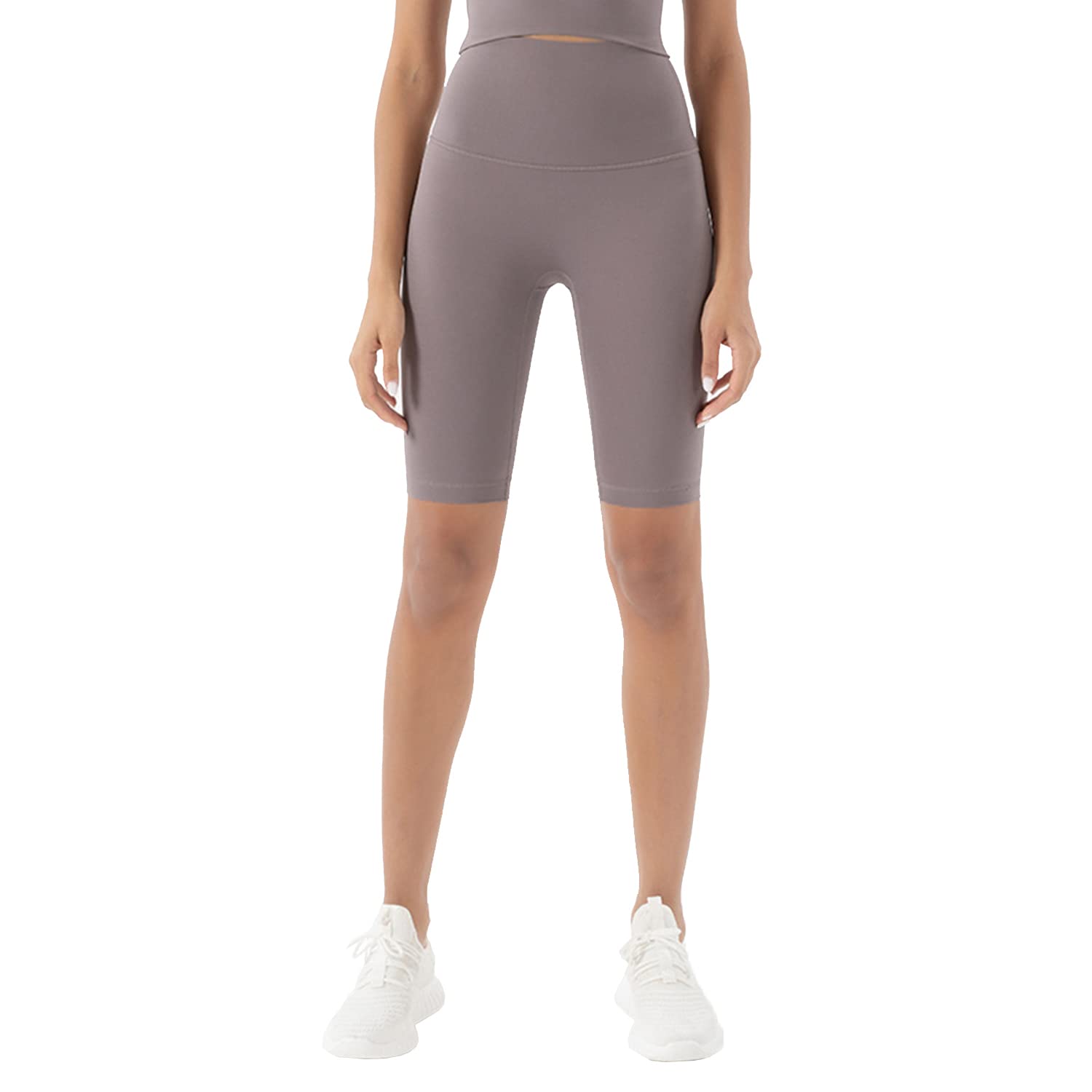 Little Hand Women's Femmes Taille Haute de Sport Compression, Hiking Pants, Leggings, Yoga Shorts, A-Pourpre Clair, L