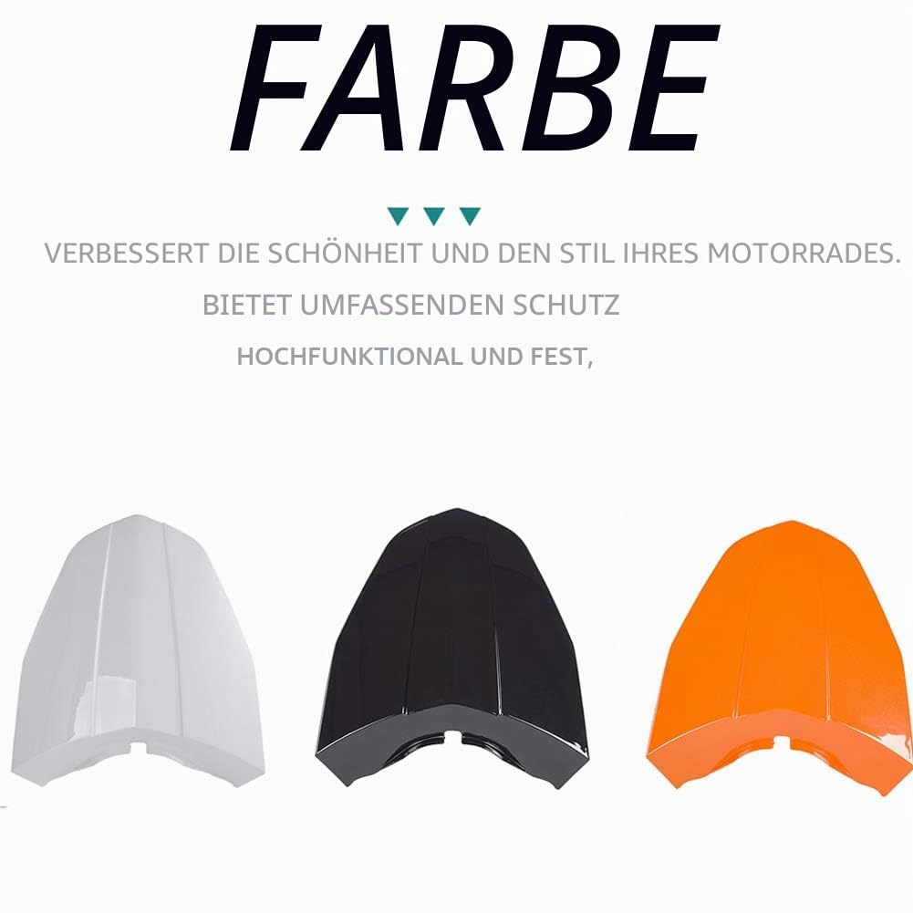 Motorrad Heck Sozius Solositz Motorhaube Verkleidung Sitzbezug für Duke 690 2013 2014 2015 (Weiß) (Weiß)