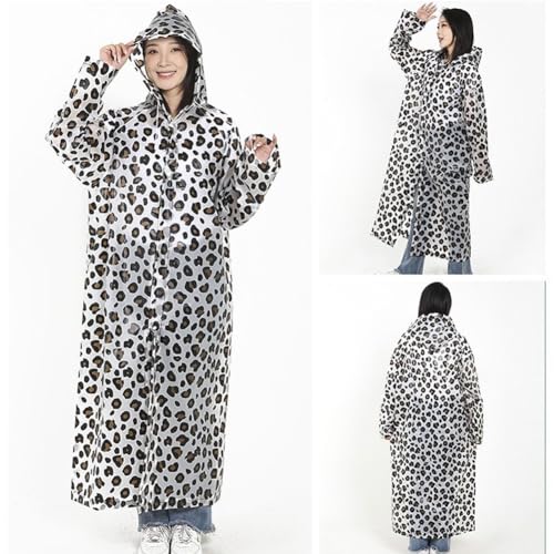 Aolegoo 2 Stück Regenponcho, Regencape Durchsichtig Dicker für Fahrrad, Wandern, Camping, Konzert (Leopard)
