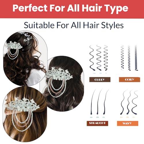 Image of TEMPERIA (1pc) Hair Accessories For Women's & Girls - Stylish Artificial Flowers & Crystal Pearls Bun Juda Bridal Brooch for Hairstyle & Decoration - Pins & Clips for Style of Bride (Pink & White)
