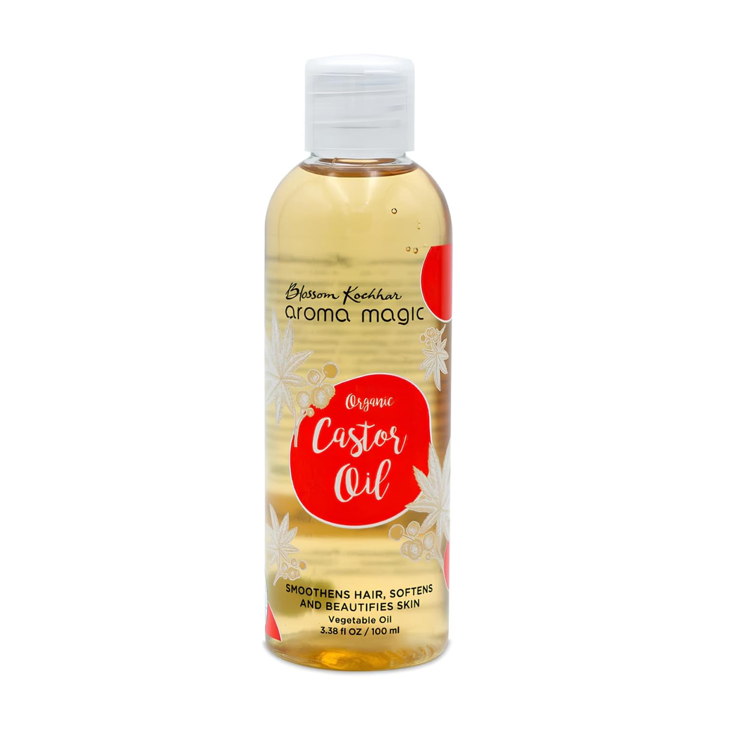 Aroma MagicCastor Oil | 100% Pure & Natural Cold-Pressed Carrier Oil | Nourishes Hair, Eyelashes & Eyebrows | Hydrates Skin & Scalp | Hexane-Free | 3.38 Fl Oz (100ml)