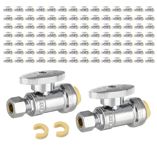 Image of 100PC EFIELD Straight Stop Valve,1 /2 inchPush x3 /8 inchCompression(PF-VALVE021-100)