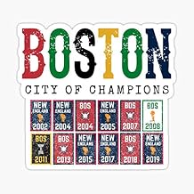 Fan of Fenway Boston Baseball Boston City Champion Sports Championship Banner Title Sticker - Sticker Graphic - Waterproof - Fade Resistant Die Cut