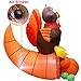 Joiedomi 5 Ft Thanksgiving Inflatable Turkey on Cornucopia; LED Light Up Blow Up Turkey for Autumn Thanksgiving Decorations and Fall Family Party Favor Supply Décor