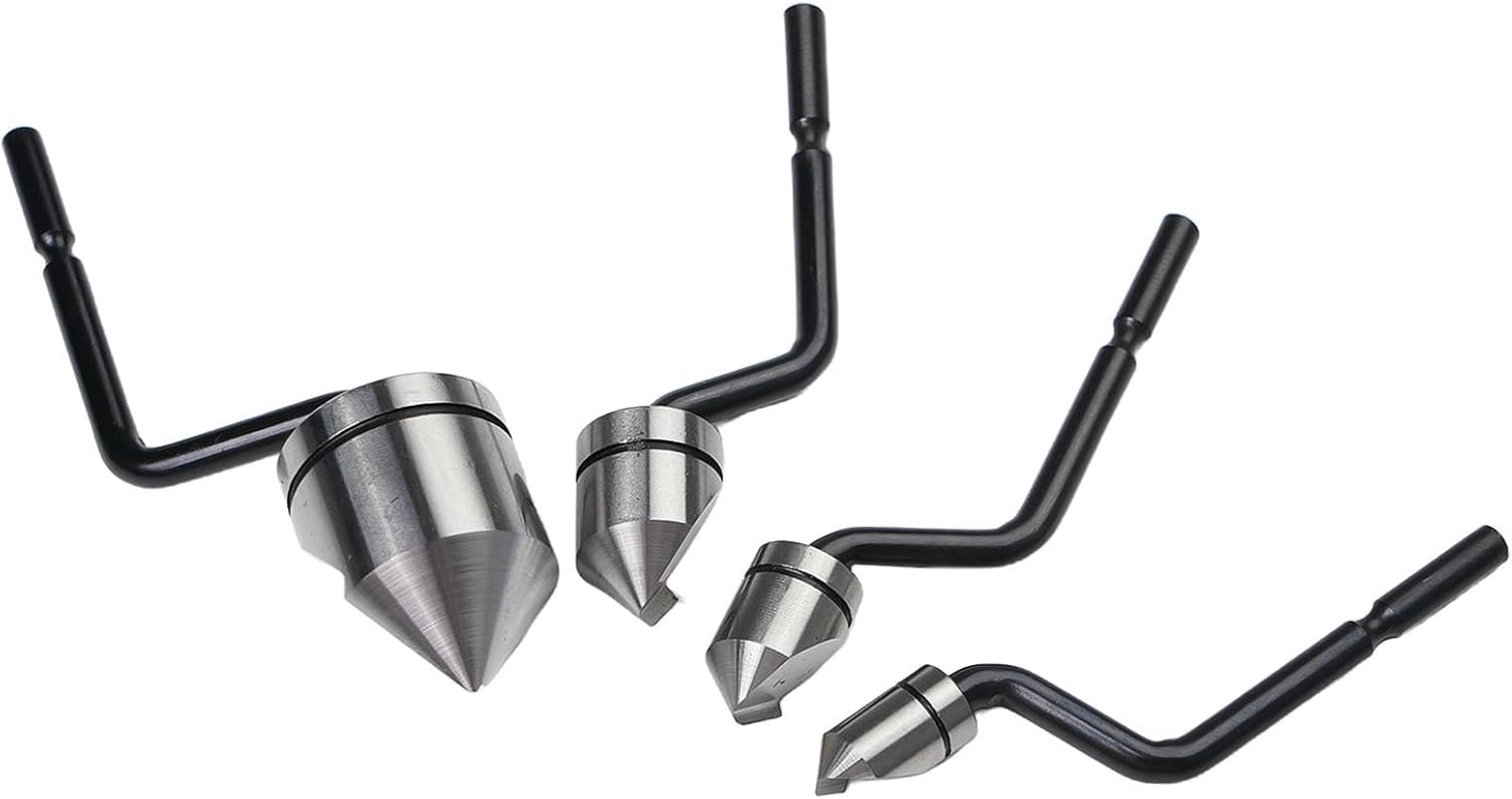 90° Angle Deburring Tool Set with 4 Countersunk Chamfer Cutters, M2 High Speed Steel 6.3RC Hardness – NB1000 Handle + BC6301/8301/1041/1651 Heads for Stainless Steel, Aluminum, Plastic(4pcs)