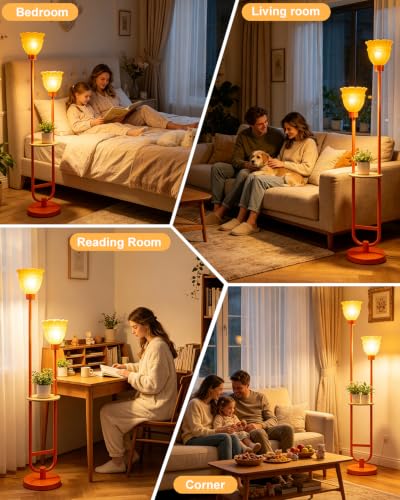 Image of Lightdot Globe Floor Lamp with LED Bulbs Included, Dimmable Floor Lamps,Unique Modern Standing Tall Lamp for Bedroom Living Room /Sofa Beside /Corner Decor-Gold