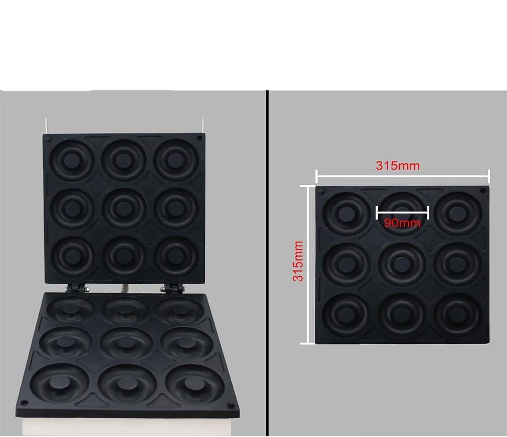 Genérico Donut Maker Machine - Nonstick, Teflon Coated, Acero Inoxidable con termostato Ajustable - CREA Donuts (5 pcs, 2.2kW)