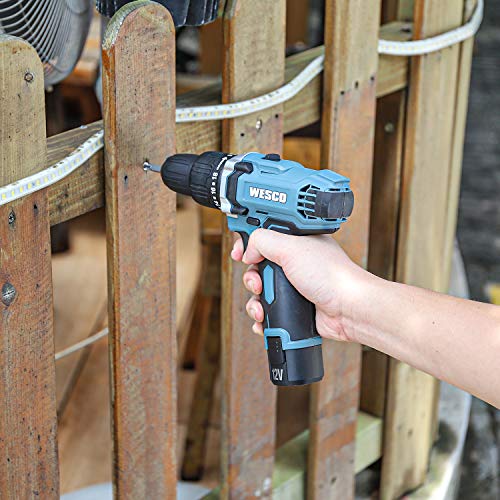 WESCO Akkuschrauber Akkubohrer 12V Akku Bohrer Schrauber Bohrschrauber Schlagbohrschrauber Drill Driver Set Drehmoment-Aufsatz 23 Bits Bohrer 25Nm Max Drehmoment Drehmomentstufen 21+1+1 Akku Ladegerät – Bild 5