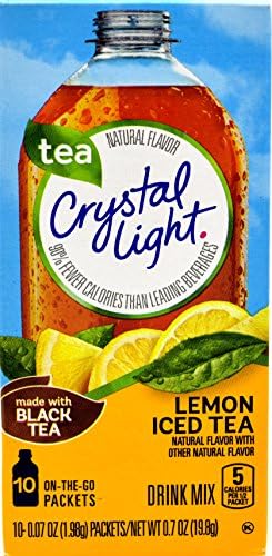 Crystal Light On The Go Natural Lemon Iced Tea,0.7 OZ, 10-Packet Box (0.07 OZ)(Pack of 12)