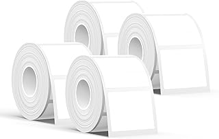 SUPVAN T50M Series Label Maker Tape, 4 Rolls 1.57'' × 1.18'' (40mm × 30mm) 250 Labels/Roll Genuine Laminated Thermal Label Tape, Waterproof Oilproof Highly Adhesive Auto Detect Labels, Black on White