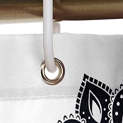 Rideau douche polyester KnSam design mandala noir et blanc