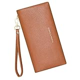 Badiya Wallets for Women Zip Around Card Holder Cell Phone Purse Wallet with Wristlet