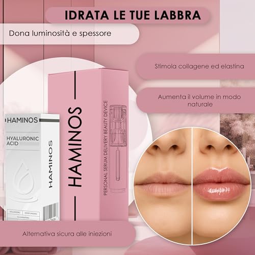 Haminos Pack Labbra Volume & Idratazione: Derma Roller Con Serbatoio 0,25 Mm + Siero All’Acido Ialuronico 50 Ml - 4