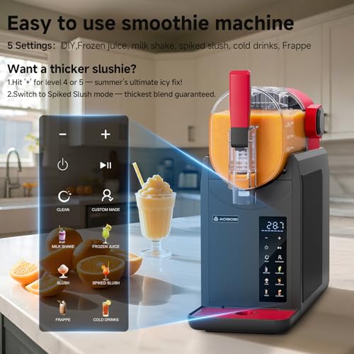Slushie Machine for Home, Frozen Drink&Slushy Machine with Cookbook, Margarita Machine with 6 Presets Programs, No Ice Needed Self-Cleaning Slushy Maker, Cocktails, Frappés, Soft Ice Cream, Milkshakes
