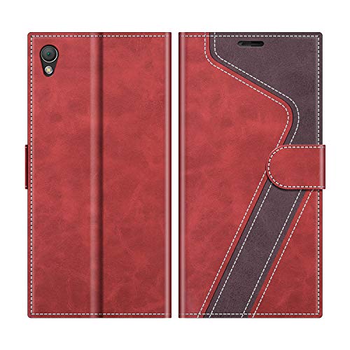 MOBESV Funda para Sony Xperia Z3, Funda Libro Sony Xperia Z3, Funda Móvil Sony Xperia Z3 Magnético Carcasa para Sony Xperia Z3 Funda con Tapa, Rojo