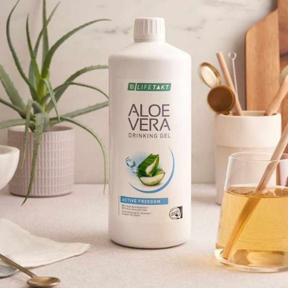 ALOE VERA GEL BEBIBLE FREEDOM, DRINKING GEL ACTIVE FREEDOM, 1000 Ml. Bebida, Jugo, Zumo, Sin Pasteurizar, Sin Edulcorantes, Ayuda a la Salud Gastrointestinal, Sistema Inmunitario y ante la Fatiga