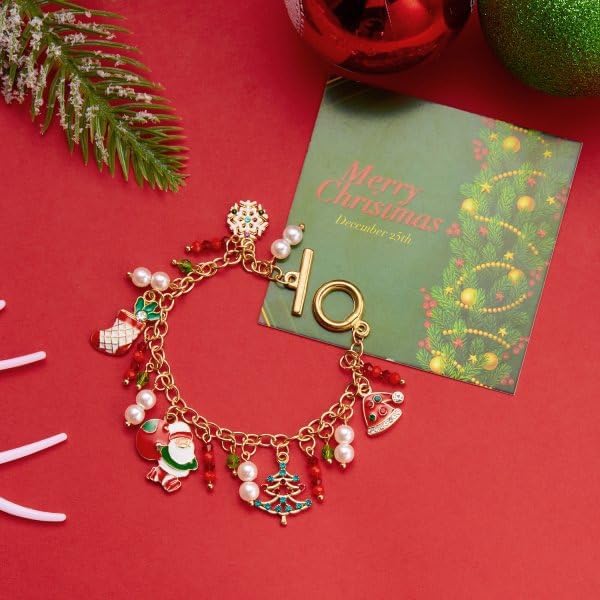 Christmas Bracelets for Women Xmas Charm Holiday Bracelets Jewelry - Image 3