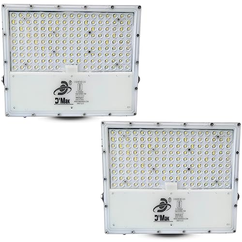 Image of D'Mak 150W Lens Led Flood Light - Ip65 Waterproof Led Lights with 120 Wide Beam-Led Lamp Lights for Yard,Showroom,Shop, Factory,Garden, Playground & Home(Cool White,6500k)- Pack of 2