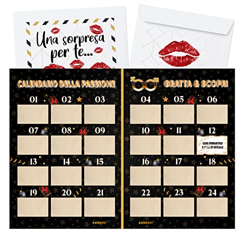 Idée cadeau Saint Valentin pour lui 2026 – Calendrier de la passion à gratter originale – Idées cadeaux drôles d'anniversaire – Pensées de couple originales – Surprises romantiques d'anniversaire