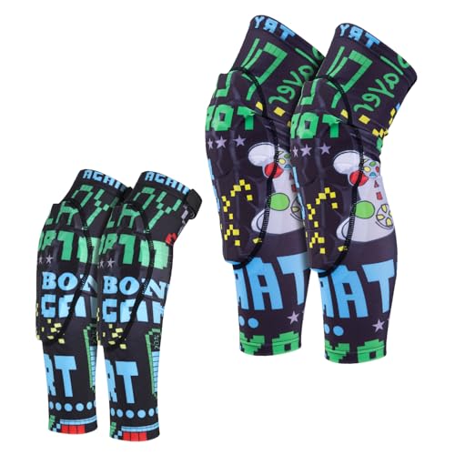 VIWINVELA Kids Knee Pads and Elbow Pads Set Toddler Soft Protective Gear - Game M