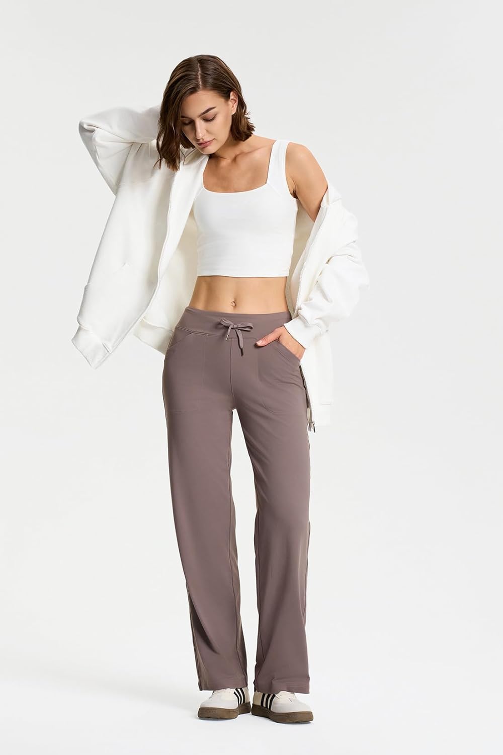 Yogipace Women's Petite/Regular/Tall Straight Leg Relaxed Fit Yoga Pants, Lightweight Lounge Sweatpants - Image 6