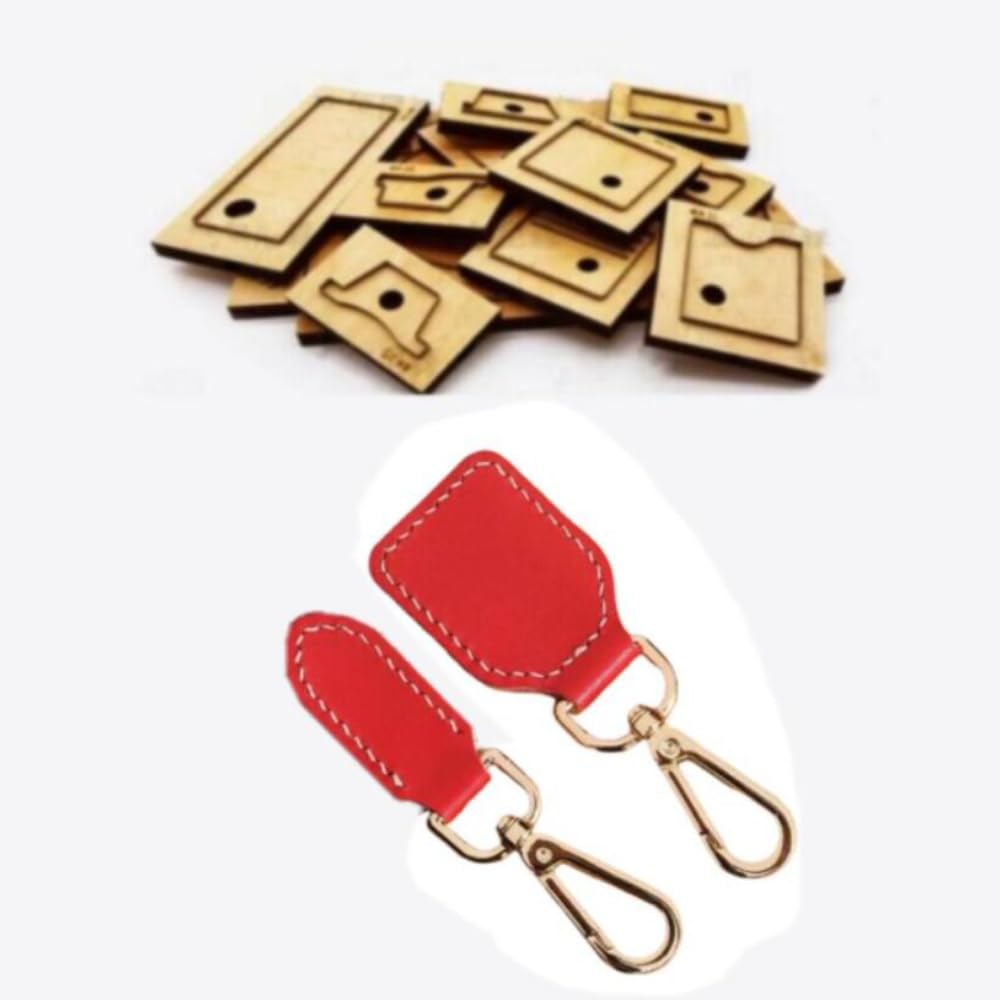 Troquel de corte de cuero para manualidades, aleación de acero, con placa de madera para manualidades, 2 diseños de hebilla de cinturón