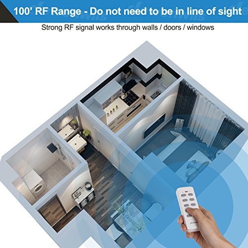 Dewenwils Remote Control Outlet Plug Wireless On Off Power Switch, Programmable Remote Light Switch Kit, 100Ft Rf Range, Compact Design, Etl Listed, White (1 Remote + 4 Outlets Set) #TOP3