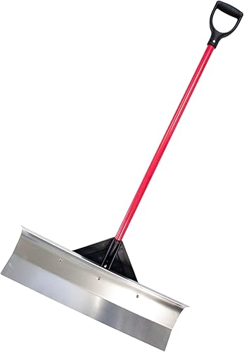 Miniatura 4 de Bully Tools Empujador de nieve de aluminio de grado aeronáutico de 36 pulgadas con mango de fibra de vidrio extra largo Poly D-Grip para aceras