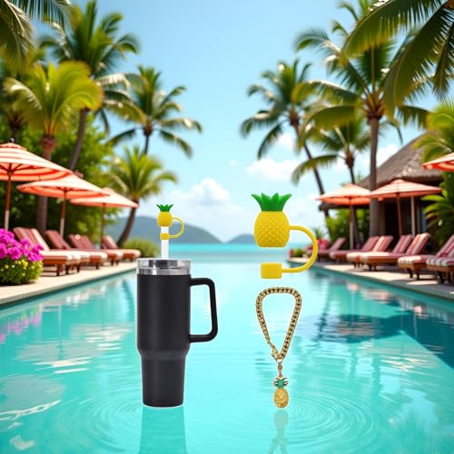 2Pcs 10mm Pineapple Straw Lid Cap Cup Accessories miniatura 3