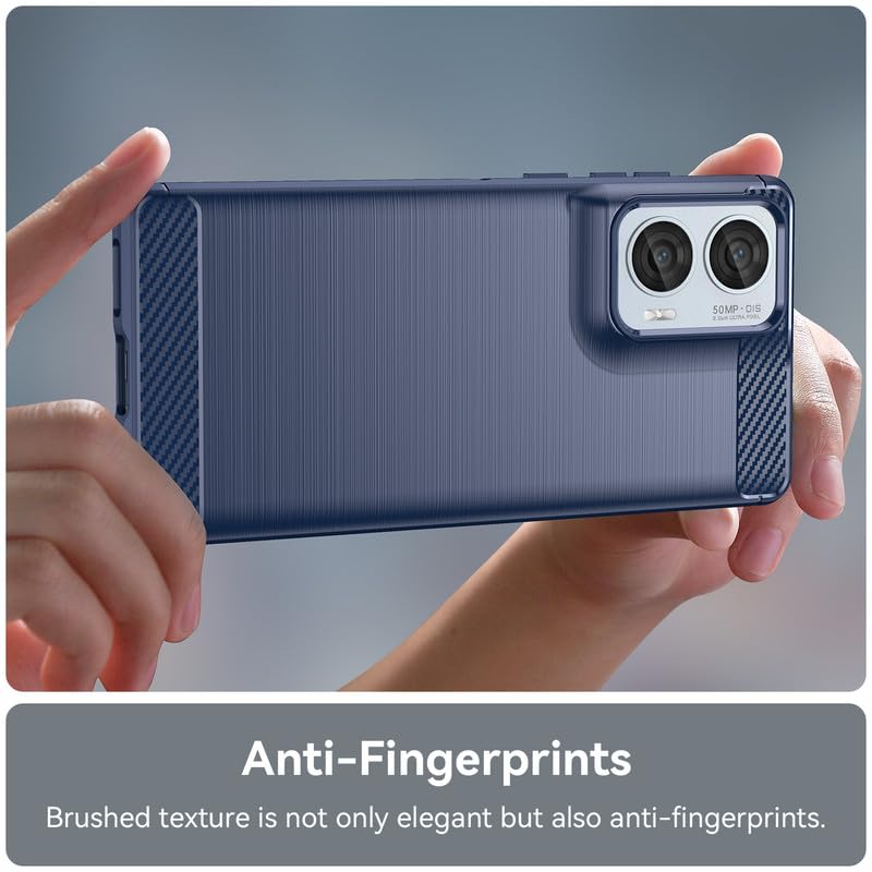 Image of Hybrid Carbon Fiber Back Case for Moto Edge 50 Fusion (Blue)