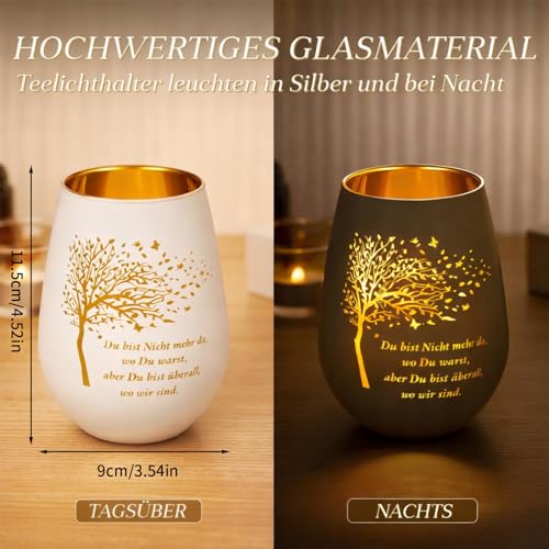 Trauergeschenk, Weiße Trauerkerze Für Beerdigungen Und Gedenkfeiern, Elegantes Teelicht Als Kondolenzgeschenk, 1 Stück In Mattweiß