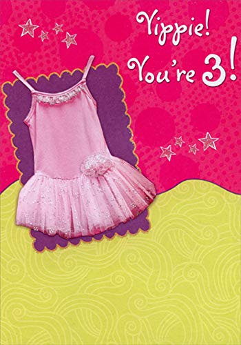 Designer Greetings Pink Tutu Age 3 / 3rd Birthday Card for Girl