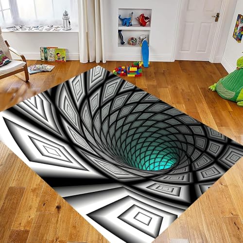 Tapis de sol antidérapant anti-chute à impression 3D rayures de texture géométrique