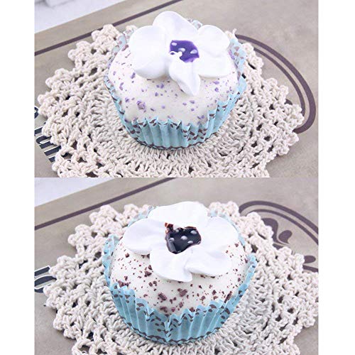 HT 6PCS Flower Shape Cake Simulation Food Artificial Fake Food Model Play Food Kids Toy Home Kitchen Party Decoration Store Market Display Photography Props, Color Random (Flower Shape Cake)