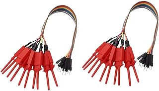 Kit de sonda de prueba para analizador lógico, cables de gancho de 20 cm con conectores macho de 20 pines (negro)