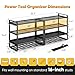 Heavy Duty Wall Mount Tool Organizer Rack, 4-Layer Drill Holder with Hooks for Garage, Workshop & Tool Room Storage