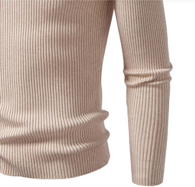Men's Solid Color Semi High Neck Pullover Sweater Base Shirt