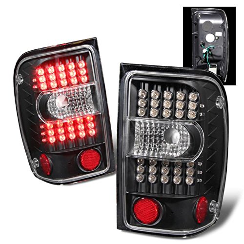 SPPC Black LED Tail Lights G2 Assembly Set for Ford Ranger - (Pair) Driver Left and Passenger Right Side Replacement