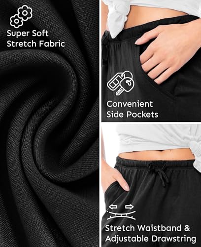 Sexy Basics Women's Lounge Pants | Ultra Soft Capri Style PJ Drawstring Bottoms | Multi Packs & Colors4