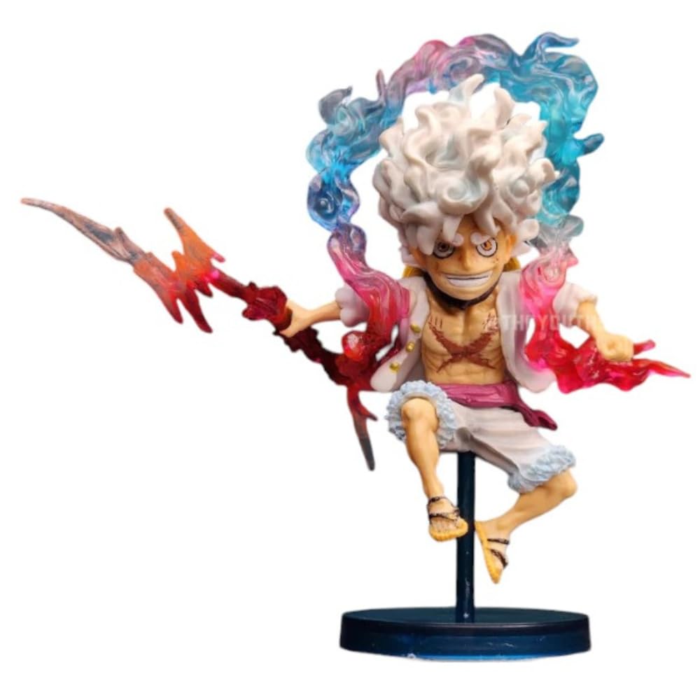 Blue Aura Monkey D Luffy Gear 5 Action Figure | Mini Version | Height - 10CM PVC Multicolour Collectible for Anime Fans (Gear 5 Tiny) (B0CMCRGHN2) Amazon Price History, Amazon Price Tracker