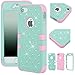 Majesticase® iPhone 5/5S Case - 3 Layers Diamante Bling Crystals Full Body Hybrid Armor Protection Cover + FREE Stylus in Green/Pink